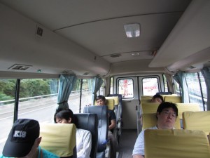Sleeping on the bus on the way back from Yilang County