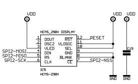 HCMS3907 Display connections