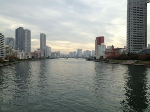 View from one of the bridges between the Ginza Capital Hotel and Shibaura Institute