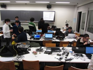 One of the classrooms used for pits at the All Japan Micromouse Contest 2012
